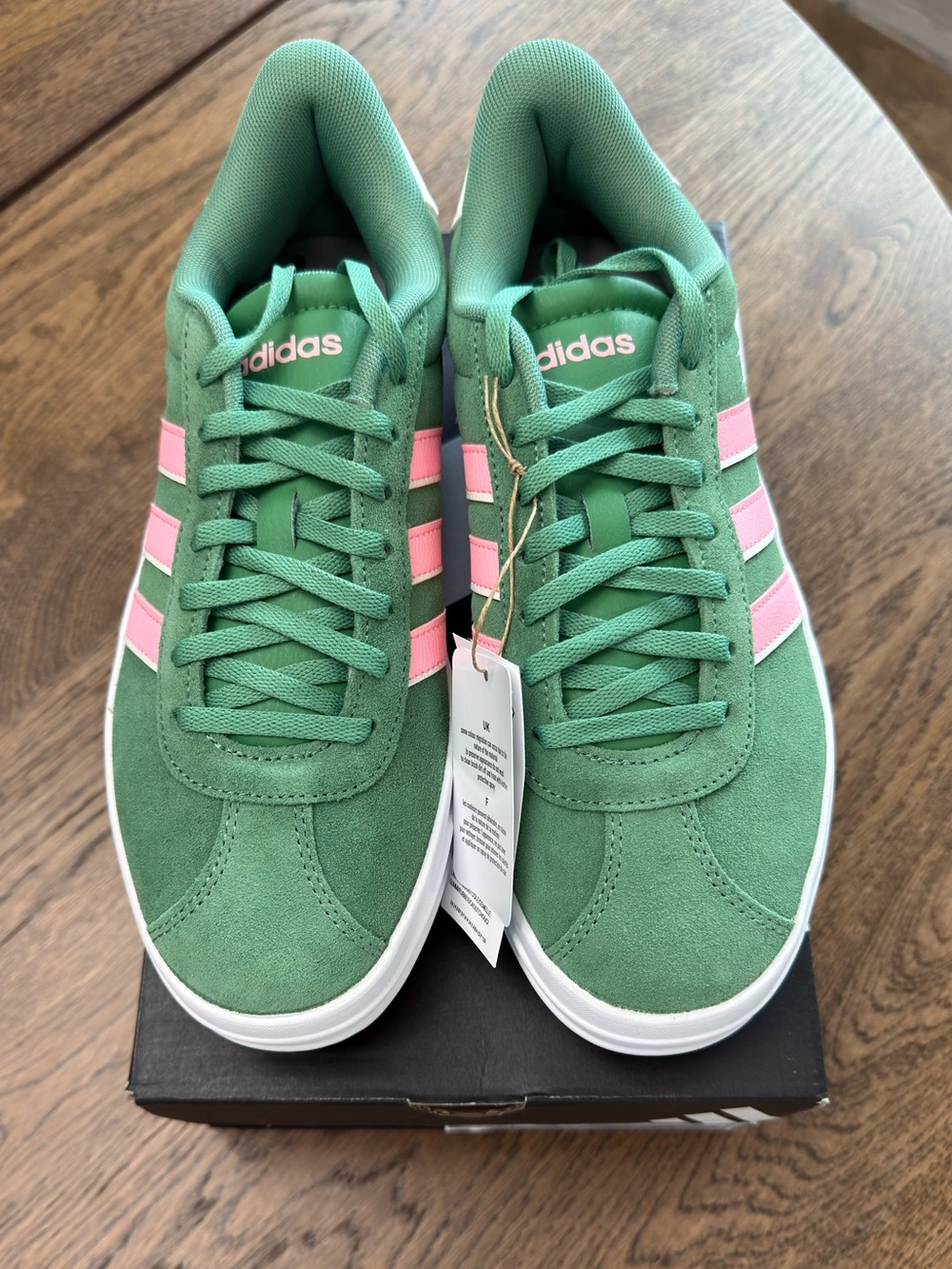 adidas Women’s Green and Pink Platform Sneakers - Picture 2 of 7